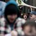 A Hash Bash attendee screams and lifts a large fake paraphernalia on Saturday, April 6. Daniel Brenner I AnnArbor.com